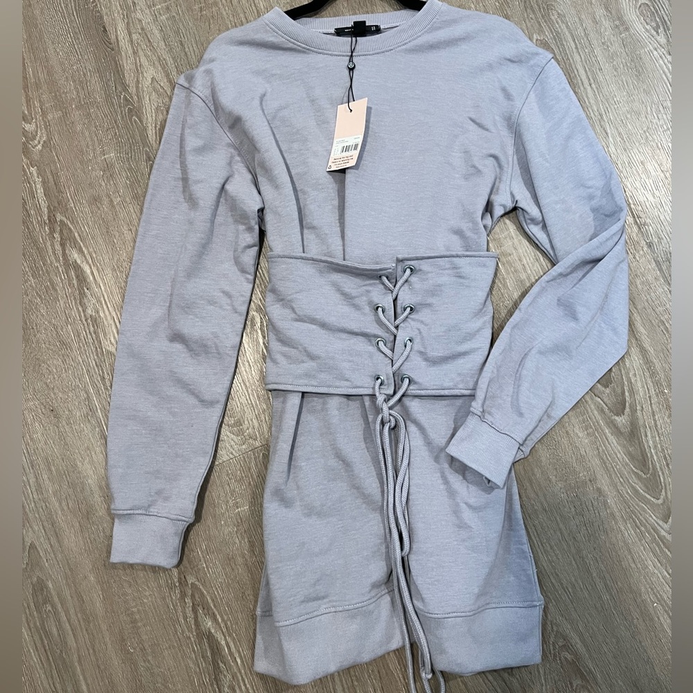 Missguided corset sweatshirt dress NWT